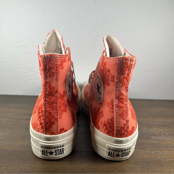 NWT Converse Women's Chuck Taylor Orange All Star Lift Platform Shoes size 7.5 - Picture 6 of 7
